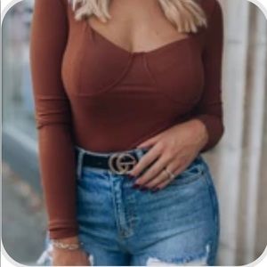 Total Flirt Ribbed Long Sleeve Bodysuit